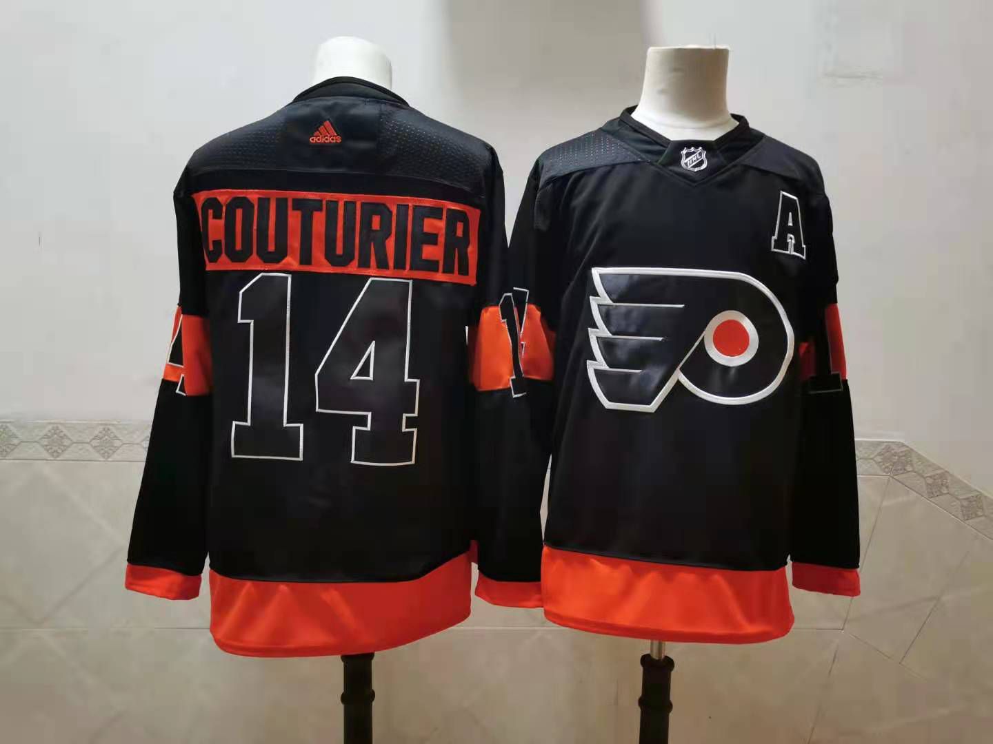 Men Philadelphia Flyers 14 Couturier Black Authentic Stitched 2020 Adidias NHL Jersey